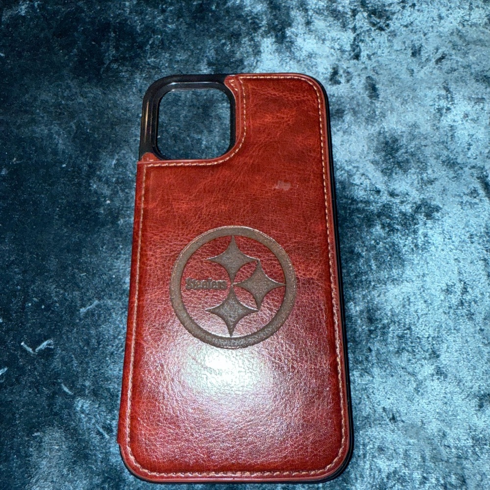 Leather IPhone 12 Steelers Phone Case